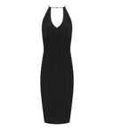 Elisabetta Franchi Black Knitted Midi Dress