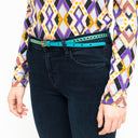 Prada Prada Skinny Eyelet Belt Turquoise