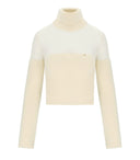 Elisabetta Franchi Milk Cropped Turtleneck Sweater