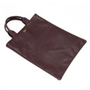 La Rose La Rose Leather Shopping Bag Bordeaux