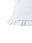 Roter Ruffle Hem Tank Top Lys Hvit (Regular Fit)