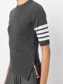 Thom Browne Signature 4 Bar Stripe Short Sleeve Cashmere Top
