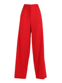 Fabiana Filippi Pantalone Ampi Alla Caviglia In Frescolana Color Lacca