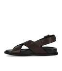 Sandalo basso Guglielmo Rotta in twill cioccolato