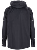 Vestibilità dritta con cappuccio di Thom Browne L/S Camicia con dettaglio polsino Rwb, abbottonatura frontale e fascia da braccio in poliestere cotone