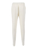 Fabiana Filippi Pantalone Jogging Con Pinces In Fluido Lino Viscosa Color Burro
