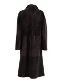 Diego M Cappotto In Montone Nappato Con Inserti Laserati Sul Collo