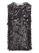 Niccolò Pasqualetti Canotta Tank Square Dangle Sequin Tulle