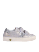 Golden Goose Sneakers Old School Wildleder Obermaterial und Riemen glänzendes Leder Stern und Absatz Blau/Weiß