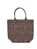 Anine Bing Leo Canvas Tote Black And Brown Leopard