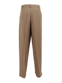 Fabiana Filippi Pantalone Ampio Con Pinces In Fluido Viscosa Lino Color Fango