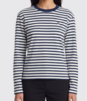 Ami Teeshirt Boxy Fit Mariniere Manches Longues Avec Patch Ami De Coeur