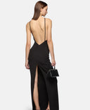 The Attico Long Dress Cady With Ostrich Feathers