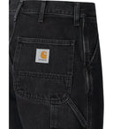 Carhartt Wip Single Knee Stone tvättade svarta jeans