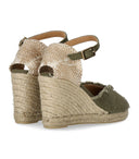 Castañer Betina Olive Green Espadrille With Wedge