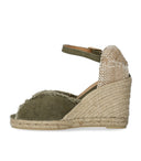 Castañer Betina Olive Green Espadrille With Wedge