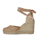 Castañer Carina Rose Gold Esapdrille With Wedge