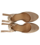 Castañer Carina Rose Gold Esapdrille With Wedge