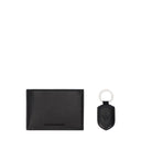 Emporio Armani Black Leather Wallet+Keychain Set