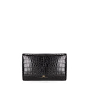 Elisabetta Franchi Black Clutch With Croco Print And Tassel