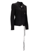 Ann Demeulemeester Pelagie Slim Fit Deconstructed Jacket Cotton Gabar