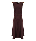 Elisabetta Franchi Brown Midi Jewel Dress