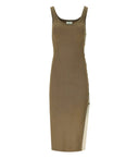 Elisabetta Franchi Beige Knitted Midi Dress