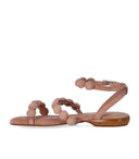 Flache Sandale in Ash Regy-Rosa