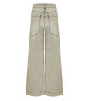 K.K. Jeans beige a gamba larga