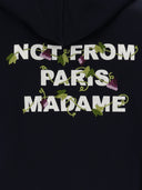 Dr�Le De Monsieur Navy Vine Embroidered Slogan Hoodie