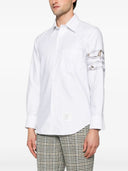 Thom Browne Straight Fit Bd L S Camicia Con Punto Matita Geese 4 Bar In Oxford Gessato