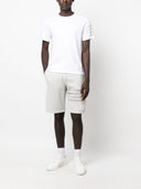 Thom Browne Short Sleeve Tee W/ 4 Bar Stripe In Milano Cotton