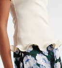 Stella Mc Cartney Frilled Hem Rib T Shirt