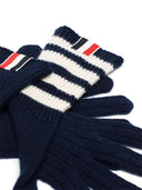 Thom Browne Rib Gloves W/ 4 Bar Stripe In Cashmere