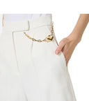 Elisabetta Franchi Ivory Shorts With Chain