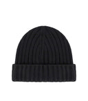 C.P. Company Black Beanie With Logo