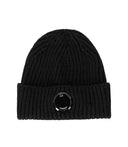 C.P. Company Black Ribbed Beanie
