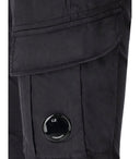 C.P. Company Stretch Sateen Cargo Black Trousers