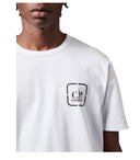 C.P. Company The Metropolis Series Badge Reverse Graphic White T Shirt