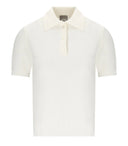 Mm Max Mara Carioca White Knitted Polo Shirt