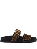 Prada Triangle Logo Animal Print Sandals