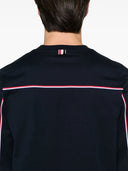 Thom Browne Oversized Long Sleeve Tee W/ Rwb Knit Trim In Medium Weight Jersey