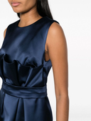 Parosh Satin Belted Sleveless Minidress