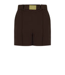Elisabetta Franchi Brown Belted Shorts