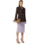 Elisabetta Franchi Brown Double Breasted Blazer
