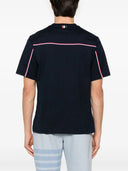 Thom Browne Oversized Short Sleeve Tee W/ Rwb Knit Trim In Medium Weight Jersey