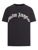 Palm Angels Curved Logo Reg Tee Black Off White
