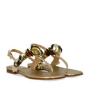 Michael Kors Loretta Gold Zehenstegsandale