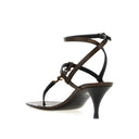 Saint Laurent Cassandra Leather Flip Flop Sandals