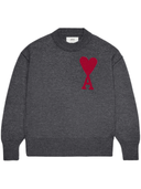Ami Ami De Coeur Intarsia Logo Wool Jumper